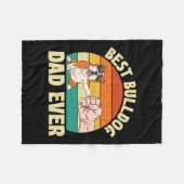 Bulldog Vater Ever - Eigentümer von Hundefressen Fleecedecke (Vorderseite (Horizontal))