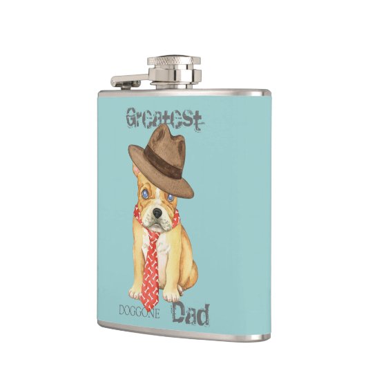 Bulldog-Vater Flachmann (Links)