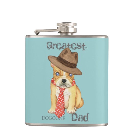 Bulldog-Vater Flachmann (Vorderseite)