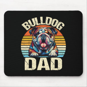 Bulldog Vater Hund liebt Papa Vatertag Mousepad