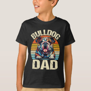 Bulldog Vater Hund liebt Papa Vatertag T-Shirt