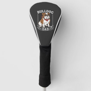 Bulldog-Vater-Hund-Sonnenbrille-Bandana Golf Headcover