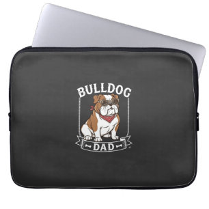 Bulldog-Vater-Hund-Sonnenbrille-Bandana Laptopschutzhülle