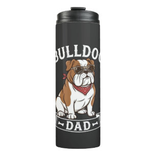 Bulldog-Vater-Hund-Sonnenbrille-Bandana Thermosbecher