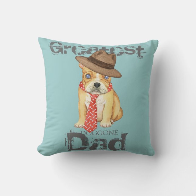 Bulldog-Vater Kissen (Vorderseite)