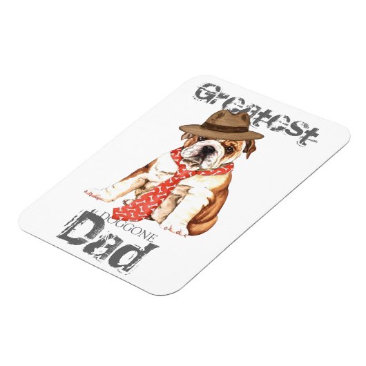 Bulldog-Vater Magnet (Linke Seite)