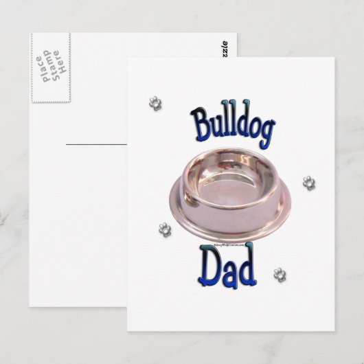 Bulldog-Vater Postkarte (Vorne/Hinten)