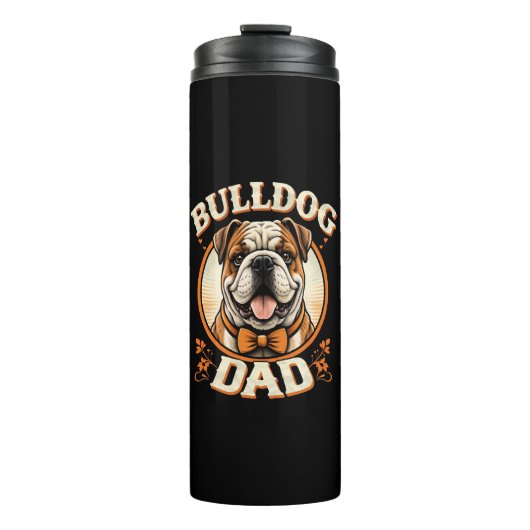 Bulldog-Vater – süßer vintage Bulldog Daddy-Tag Thermosbecher (Vorderseite)
