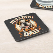 Bulldog-Vater – Süßer vintage Bulldog Vater-Tag Getränkeuntersetzer (Linke Seite)
