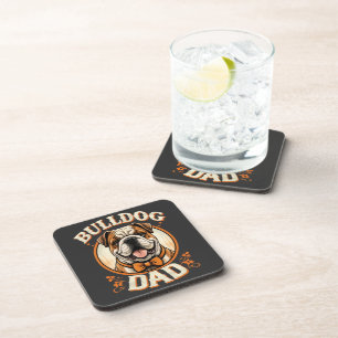 Bulldog-Vater – Süßer vintage Bulldog Vater-Tag Getränkeuntersetzer