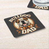 Bulldog-Vater – Süßer vintage Bulldog Vater-Tag Rechteckiger Pappuntersetzer (angewinkelt)