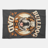 Bulldog-Vater – süßer vintage Bulldog-Vatertag Geschirrtuch (Horizontal)