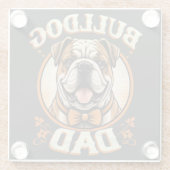 Bulldog-Vater – Süßer vintage Bulldog-Vatertag Glasuntersetzer (Rückseite)