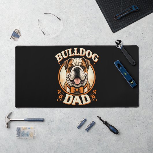 Bulldog-Vater – Süßer vintage Bulldog-Vatertag Schreibtischunterlage (Arbeitsplatz)