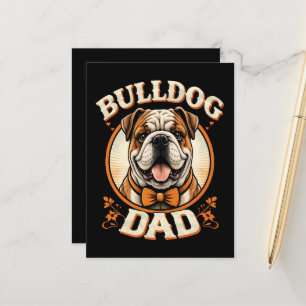 Bulldog-Vater – Süßer Vintage-Bulldogge zum Vatert Ankündigungspostkarte