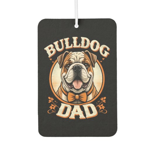 Bulldog-Vater – Süßer Vintage-Bulldogge zum Vatert Autolufterfrischer (Vorderseite)