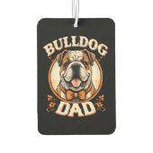Bulldog-Vater – Süßer Vintage-Bulldogge zum Vatert Autolufterfrischer (Rückseite)