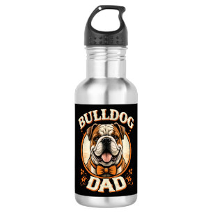 Bulldog-Vater – süßer vintage Bulldogge zum Vatert Edelstahlflasche