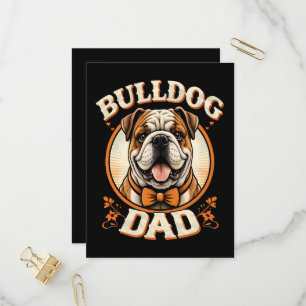 Bulldog-Vater – Süßer Vintage-Bulldogge zum Vatert Einladungspostkarte