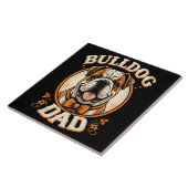 Bulldog-Vater – Süßer Vintage-Bulldogge zum Vatert Fliese (Seite)