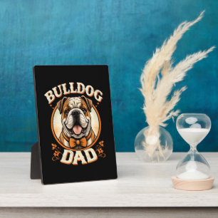 Bulldog-Vater – Süßer Vintage-Bulldogge zum Vatert Fotoplatte