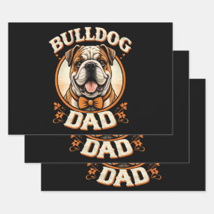 Bulldog-Vater – Süßer Vintage-Bulldogge zum Vatert Geschenkpapier Set