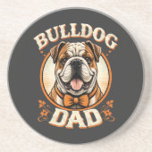 Bulldog-Vater – Süßer vintage Bulldogge zum Vatert Getränkeuntersetzer (Vorne)