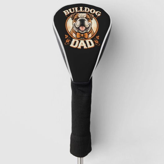 Bulldog-Vater – Süßer Vintage-Bulldogge zum Vatert Golf Headcover (Vorderseite)