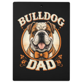 Bulldog-Vater – Süßer Vintage-Bulldogge zum Vatert Klemmbrett (Rückseite)