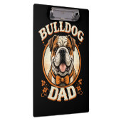 Bulldog-Vater – Süßer Vintage-Bulldogge zum Vatert Klemmbrett (Rechts)