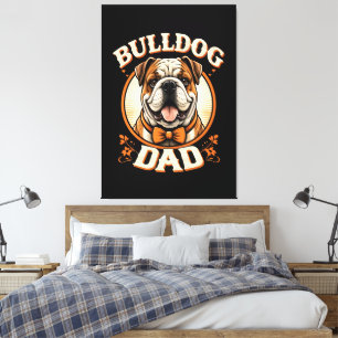 Bulldog-Vater – Süßer Vintage-Bulldogge zum Vatert Leinwanddruck