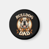Bulldog-Vater – Süßer Vintage-Bulldogge zum Vatert Magnet (Vorne)