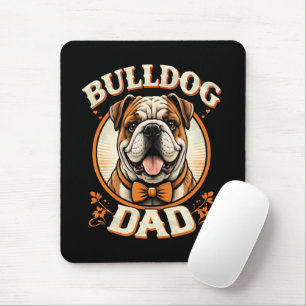 Bulldog-Vater – Süßer Vintage-Bulldogge zum Vatert Mousepad
