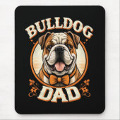 Bulldog-Vater – Süßer Vintage-Bulldogge zum Vatert Mousepad (Vorne)