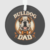 Bulldog-Vater – Süßer Vintage-Bulldogge zum Vatert Ornament (Rückseite)