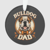 Bulldog-Vater – Süßer Vintage-Bulldogge zum Vatert Ornament (Vorderseite)