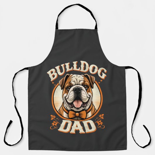 Bulldog-Vater – süßer vintage Bulldogge zum Vatert Schürze (Vorderseite)