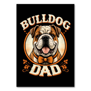 Bulldog-Vater – süßer vintage Bulldogge zum Vatert Tischnummer