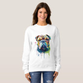 Bulldog Vibranful und farbenfroh Sweatshirt (Vorne ganz)
