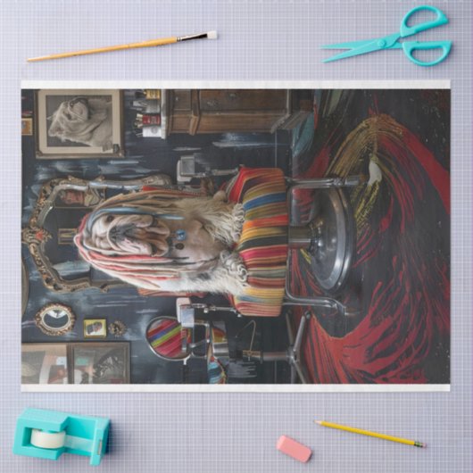 Bulldog Vibranly Dread Locks Decoupage Seidenpapier (Basteln)