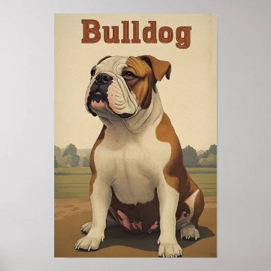 Bulldog Vintage Art Poster (Vorne)