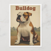 Bulldog Vintage Kunst Postkarte (Vorderseite)