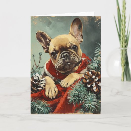Bulldog-Vintage personalisierte Weihnachten (Vorderseite)