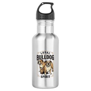 Bulldog Vintage-Shirt Doppel-Bulldogs-Gravur-T-Shi Edelstahlflasche