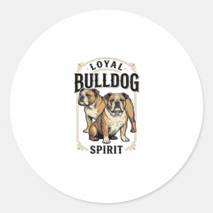 Bulldog Vintage-Shirt Doppel-Bulldogs-Gravur-T-Shi Runder Aufkleber