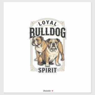 Bulldog Vintage-Shirt Twin Bulldogs Gravur Tee_ Aufkleber