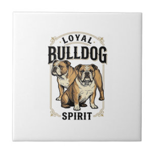 Bulldog Vintage-Shirt Twin Bulldogs Gravur Tee_ Fliese