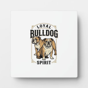 Bulldog Vintage-Shirt Twin Bulldogs Gravur Tee_ Fotoplatte