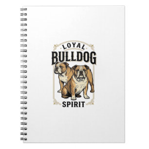 Bulldog Vintage-Shirt Twin Bulldogs Gravur Tee_ Notizblock