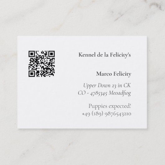 Bulldog Visitenkarte (Rückseite)